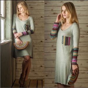 Gray dress with tribal sleeves